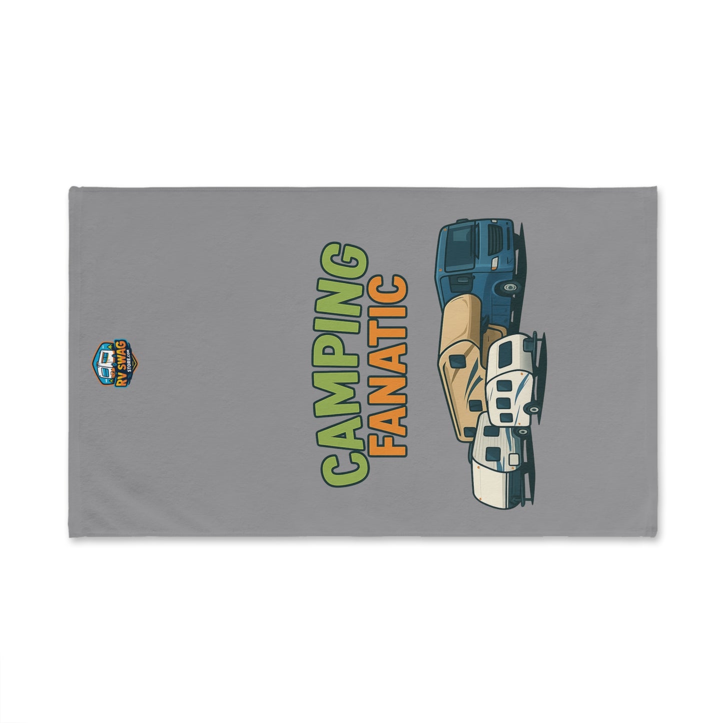 Camping Fanatic Hand Towel-Gray