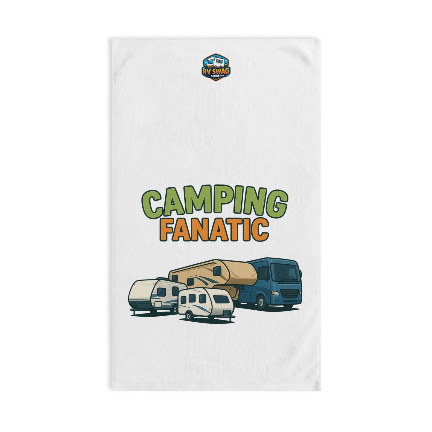 Camping Fanatic Hand Towel-White