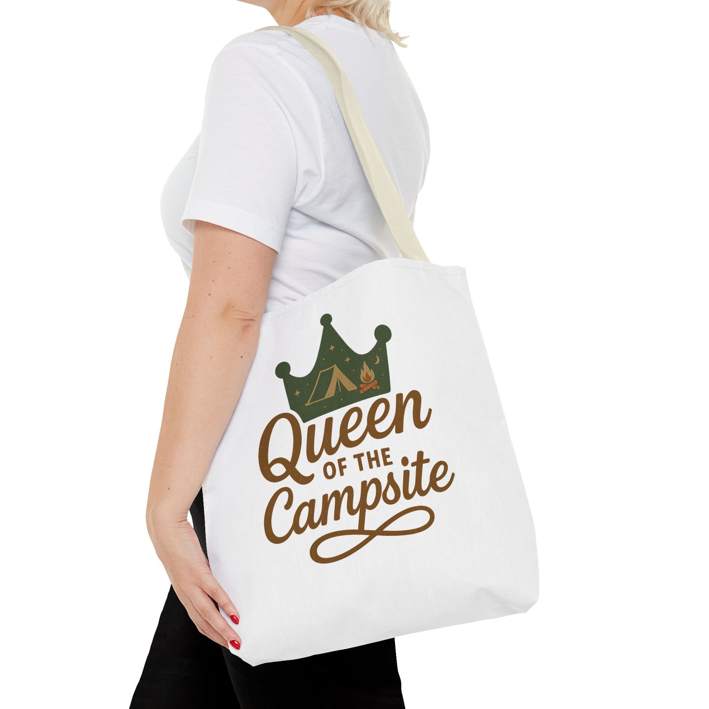 A Queen of the Campsite Tote Bag - Customer Selected Handle