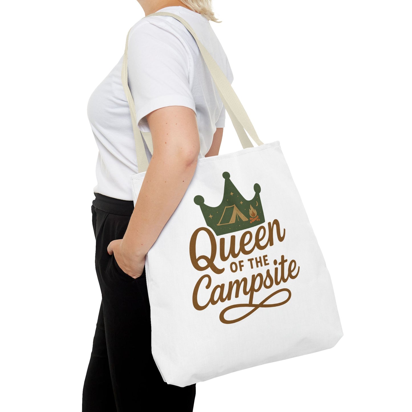 A Queen of the Campsite Tote Bag - Customer Selected Handle