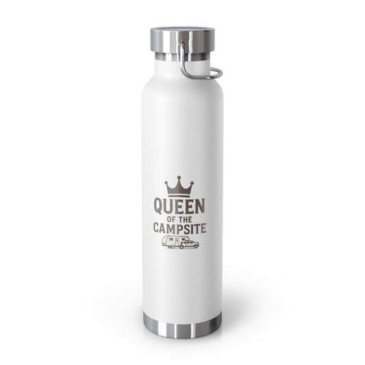 Queen of the Campsite Bottle | 22oz Insulated Water Bottle | Camping Gift, Outdoor Adventure, Eco-Friendly Hydration, Unique Travel Mug