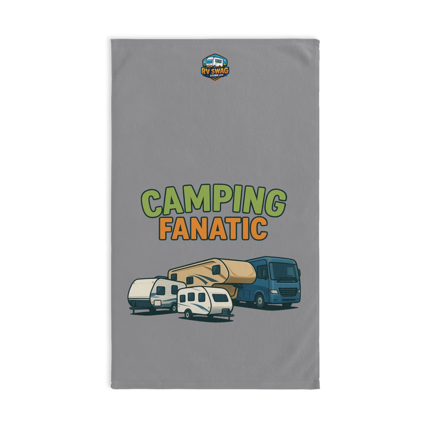Camping Fanatic Hand Towel-Gray